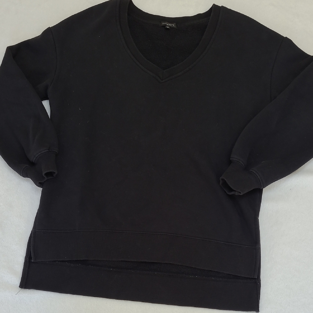 Dynamite Black V-Neck Sweatshirt